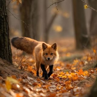 a red fox walking through the woods in autumn Halloween Forest Animals Wild Animals Photography, Fox Pictures, Foxes Photography, Pet Fox, saddle brown