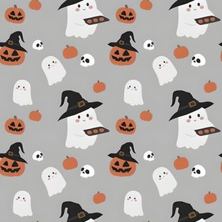 Halloween Spooky Ghost Pattern dark gray