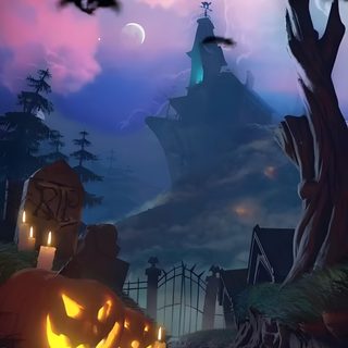 an animated halloween scene with jack o lantern pumpkins Cute Live Halloween Hallowen Wallpers, Moving Halloween, Halloween Videos, dark slate gray