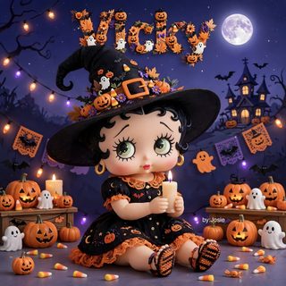 Betty Boop Halloween dark slate gray