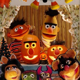 the muppets and friends are dressed up for halloween Muppets Halloween Muppets Halloween, Ernie Halloween, Kermit Halloween, Muppets Happy Halloween, saddle brown