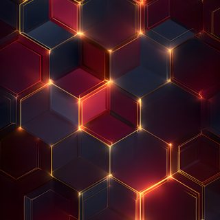 an abstract background consisting of red and black cubes with bright lights in the middle Halloween Hexagon Dark Honeycomb, Color, Grey, black