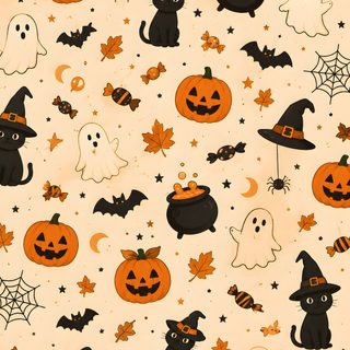 a halloween pattern with black cats and pumpkins Halloween For Nursery Ideas Halloween, Patterns Halloween, Halloween Backgrounds Aesthetic, wheat
