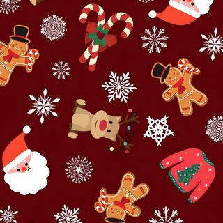seamless christmas pattern with santa claus and reindeers on red background, including snowflakes Halloween Santa Claus Christmas Background, Fondos De Pantalla De Feliz Navidad, Christmas Ipad, maroon