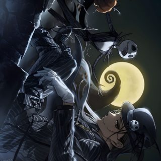 two women dressed as witches flying through the air in front of a full moon with bats Twisted Wonderland Halloween Jamil Viper Halloween Card, Boogie Man, Oogie Boogie Twisted Wonderland, black