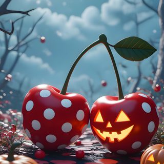 two pumpkins with faces carved to look like jack - o'- lanternes Halloween Cherry Scary Halloween, Coffee Tea Mix, Fall Background, Autumn Scenery, Halloween, slate gray