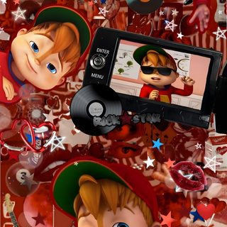 an image of a cartoon character with many other characters on it's back ground Alvin And The Chipmunks Halloween Alvin And The Chipmunks Alvin, Alvin Seville, Alvin 4k, saddle brown