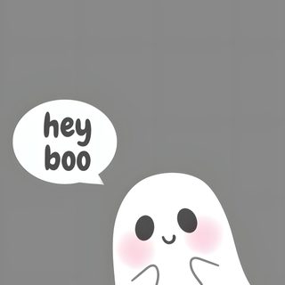 a ghost with a speech bubble saying hey boo Cute Halloween Hey Boo Ipod, Poster Design Tutorials, Photo Gifts Diy, Funny Happy Birthday Wishes, gray