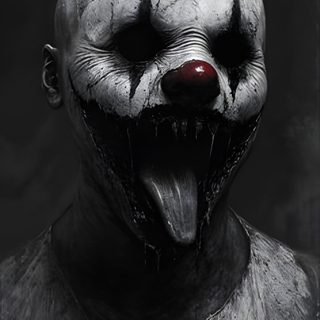 a creepy clown with his mouth open and tongue out, in black and white photograph Scary Clown Halloween Scary Paintings, Horror Drawing, Clown Tattoo, Clown Horror, Creepy Horror, black