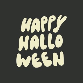 the words happy hallo ween are in white on a black background, and there is That Says Happy Halloween dark slate gray