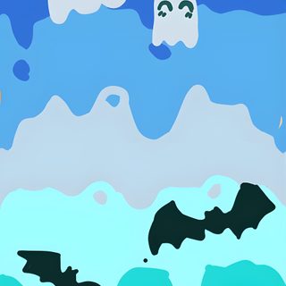 an image of halloween scene with bats and ghost heads in the sky, on a blue background Gay Halloween Gay Mlm, Funny Gay, Gay Halloween, Straight, Aroace Halloween, Halloween Pride, medium turquoise