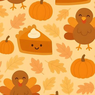 an image of thanksgiving turkeys and pumpkins on a yellow background with orange leaves Halloween Thanksgiving Thanksgiving Background With Turkey, Thanksgiving Apple Watch, Cute Thanksgiving Iphone, sandy brown