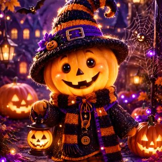 a halloween scene with pumpkins and jack - o'- lanterns Happy Halloween Images maroon