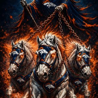 three white horses pulling a man on a horse drawn carriage with flames behind them and a grimic sign above it Broncos Halloween Dragon Skull Drawing Reference, The Grand Reaper, Cerberus, Soul Reaper, Bhoot Ghost, black