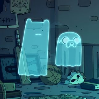 a room with various items on the floor and in front of it is a neon light Halloween Adventure Time dark slate gray