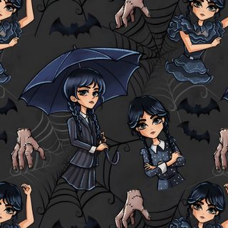 a woman holding an umbrella while standing in front of a spider web pattern on a black background Wednesday Addams Halloween Wednesday Addams Ipad, Wednesday Cartoon, Wednesday Background Addams, dark slate gray