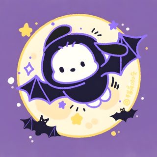 Sanrio Bat Character, Halloween Painting, Pochacco Fall, Pochacco Halloween Pfp, Pochacco Boba, Purple Pochacco, Halloween Inspo, Hello Kitty Pictures, Pochacco Halloween Png Pochacco Halloween Sanrio Bat Character, Halloween Painting, Pochacco Fall, Pochacco Halloween Pfp, slate blue