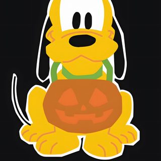 a cartoon dog sitting on top of a pumpkin with the words happy halloween written below it Pluto Halloween Mickey Halloween, Vinyl Sticker Design, Paper Plates Party, Create Custom Stickers, black