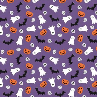 halloween seamless background with pumpkins and ghost heads Halloween Cartoon Toss Hocus Pocus Background, Mystic Illustration, Halloween Backgrounds, dim gray