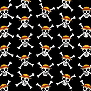 skull and crossbones with pirate hats on black background seamless wallpaper photo Halloween One Piece One Piece Background Pattern, One Piece Pattern, Jolly Roger, black