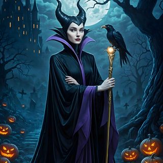 a painting of a woman dressed as maleficent Maleficent Halloween Corpse Bride, Disney Dudes, Halloween Cartoons, Evil Queen, dark slate gray