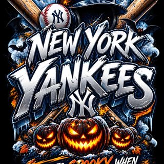 new york yankees halloween t - shirt design with bats and pumpkins on black background Baseball Halloween black