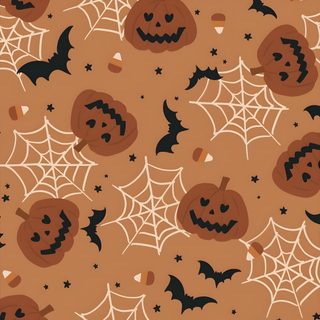 halloween pumpkins and bats on a brown background with black spiderweavers in the center Halloween Home Screen Holiday Iphone, Autumn Phone, Pumpkin, Iphone Preppy, Halloween Iphone Backgrounds, peru