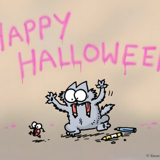 a drawing of a cat with the words happy halloween written on it Simons Cat Halloween Hd Simon The Cat Christmas, Simon's Cat Winter, Simon's Cat Missing Poster, wheat