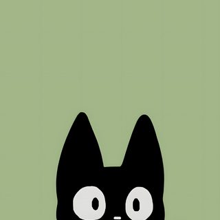 a black cat with big eyes on a green background Halloween Black Cat Green Walpaper Verde, Sage Green Cute, Green Poster Ideas,