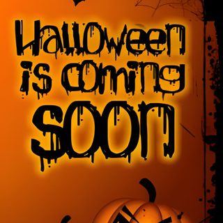 halloween is coming soon with pumpkins and bats Cute Halloween Iphone Count Down Ready For Halloween Quotes, Happy Halloween Eve Quotes, Halloween Is Coming Caption, saddle brown