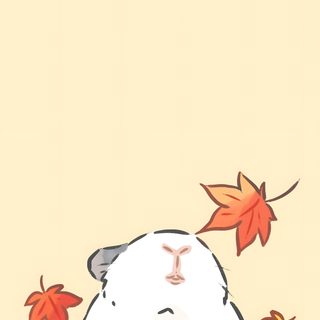 a drawing of a cat laying on top of leaves Halloween Guinea Pig Halloween Guinea Pig, Guinea Pig Background For Drawing, Guinea Pigs, blanched almond