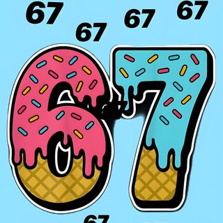 the number seven is covered in frosting and sprinkles with donuts 67 Halloween Cute 67, 67, School Backpack Essentials, Boyfriend Crafts, Halloween Cute, light sky blue