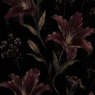 a black background with purple flowers and green leaves Aesthetic Halloween Flower Dark Art Backgrounds, Of Flowers, Flowers And Foliage, Dark Coloured, black