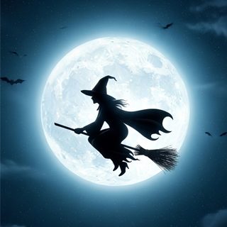 two witches flying in front of a full moon Witch Broomstick For Halloween Halloween Jack, Witch Broomstick For Halloween, Movie Tattoos, dark slate gray