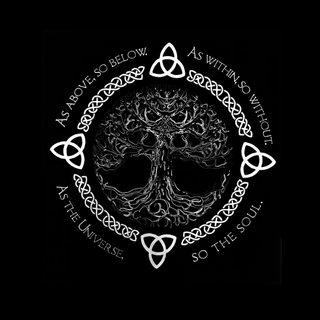 the tree of gondol is surrounded by four interlaced circles and two celtic symbols Halloween Celtic Celtic Aesthetic, Yggdrasil Iphone, Norse Pagan Iphone, Norse Pagan, Yggdrasil, black