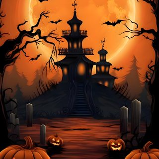 a halloween scene with pumpkins in the foreground Iphone Lock Screen Lock Screen Halloween Iphone Cool Orange Halloween Background, Spooky Orange Halloween Background, Halloween Scene, maroon