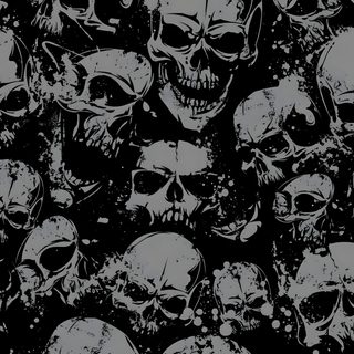 a bunch of skulls that are all in black and white Halloween Skulls Skull Themed Background, Skull Pattern, Black And White Skull, Vintage Skull Design,