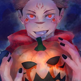 a drawing of a man holding a pumpkin Sukuna Halloween Jjk Pumpkin Painting, Sukuna Pumpkin, Sukuna Pumpkin Carving, dim gray