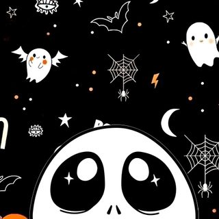 a black background with white and orange halloween decorations Cute Halloween Jack Skellington Jack Skellington, Jack Skellington Aesthetic, Jack Skellington Iphone, black