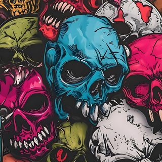 a bunch of skulls that are all different colors Halloween Skull 4k Biomechanical Art, Skull Hd, Skull Graffiti, Graffiti Art Skull, dark slate gray