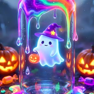 a glass jar filled with liquid next to halloween pumpkins Halloween Liquid Boo Printable And slate gray