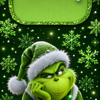the grin is dressed in green for christmas and looks like he's thinking about something Halloween Grinch Notes Template, Samsung Note, Winter, dark olive green