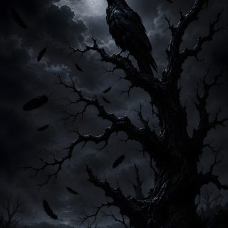 a crow sitting on top of a tree branch in front of a full moon and clouds Halloween Crow Dark Custom Crow Aesthetic, Black Background Aesthetic, Black Background, Dark, 4k Phone,