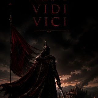 a movie poster for the film veni vidi vici with a man holding a flag Juvea Halloween 4k black