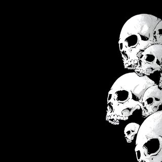 a bunch of skulls sitting on top of each other Halloween Skulls Skeleton Desktop Aesthetic, Skeleton Pc Aesthetic, Desktop Skeleton, 1366x768, black