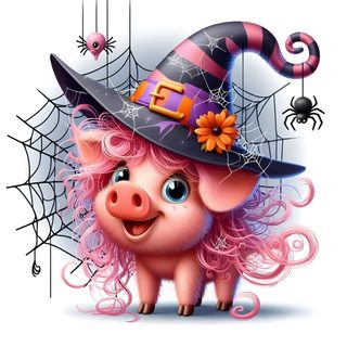 Cute Halloween Animals Art, Pig Witch, Piglet Halloween, Fall Pig Images, Halloween Pig Decoration, Halloween Farm Animals, Cute Pig Clipart, Halloween Cow Pictures, Cute Halloween Animals - Cat Halloween Pig Cute Halloween Animals Art, Pig Witch, Piglet Halloween, Fall Pig Images, gainsboro