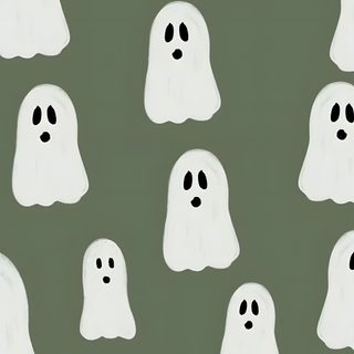 a group of ghost faces on a green background Aesthetic Sage Green Halloween Green Halloween, Green Ghost, Sage Green Halloween, dim gray
