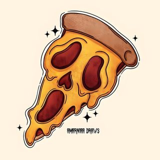 a piece of pizza with cheese and pepperoni on it's crust is shown Halloween Pizza Cartoon Cute Halloween Drawings, Pizza Drawing, Halloween Drawings, old lace