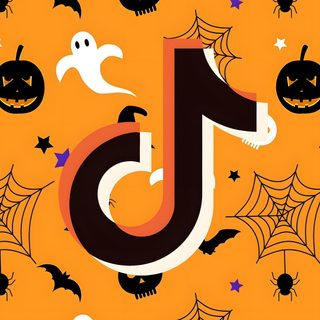 an orange background with pumpkins, bats and jack - o'- lanternes Tiktok Halloween Aesthetic Halloween Icons For Apps, Halloween Snapchat Logo, Halloween App Icons Instagram, dark orange