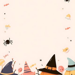 a group of pumpkins with witches hats and spider on them in front of a white background Cute Halloween Birthday Halloween Crafts Preschool, School Frame, Wicked Witch Of The West, old lace
